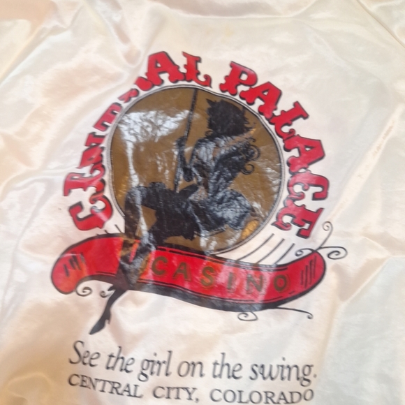 Vintage Central Palace Pin Up Girl Varsity Satin Jacket Size L Made in USA Eotm - Picture 5 of 8